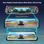 Front And Rear Lens 1080P2K 12 Inch LCD Display Black Night Vision Full Touch Screen