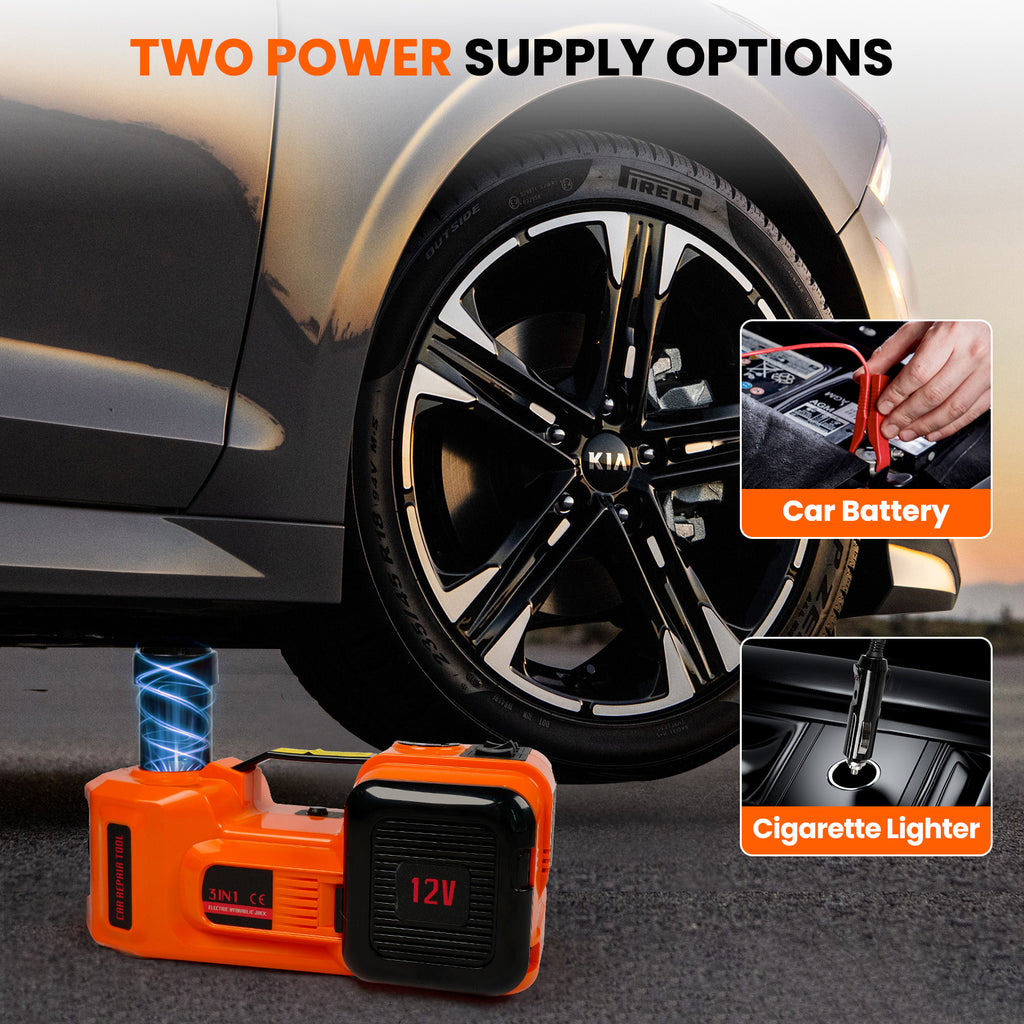 Electric Vehicle Jack Kit 11023 Lb Hydraulic Jack Lifter With Electric Impact Wrench