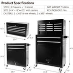 8-Drawer Rolling Tool Chest With Wheels, Large Tool Cabinet With Drawers, Mobile Steel Tool Storage Organizer With Lock&Liner For Warehouse, Workshop, Black