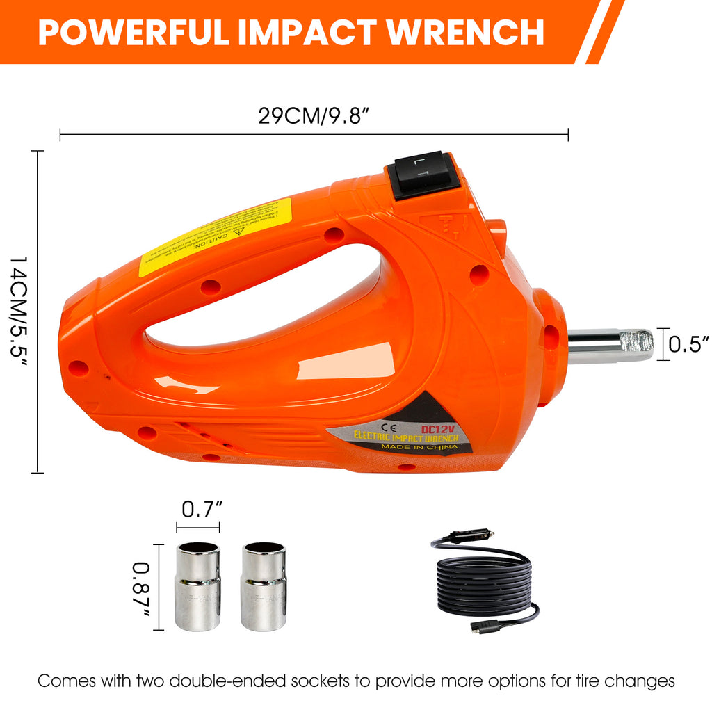 Electric Vehicle Jack Kit 11023 Lb Hydraulic Jack Lifter With Electric Impact Wrench