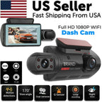 1080P Dual Lens Car DVR Dash Cam Video Recorder G-Sensor Front And Inside Camera