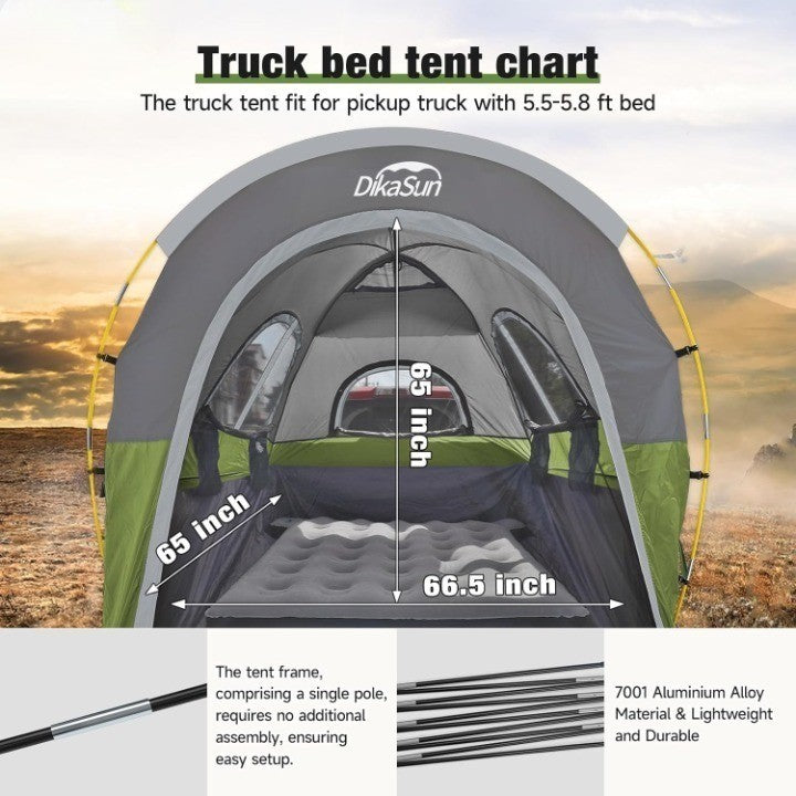 Truck Bed Tent With Awning, Fits 5.5-5.8FT Truck