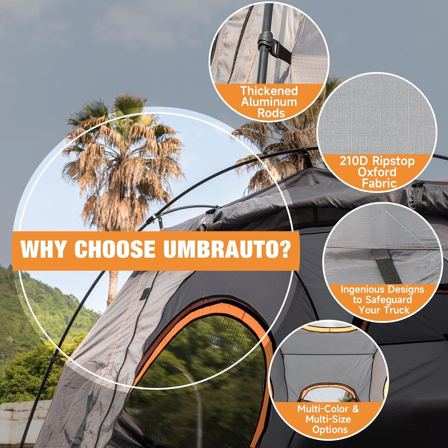 Truck Bed Tent Fit 5.5-5.8ft Truck Bed Easy Setup