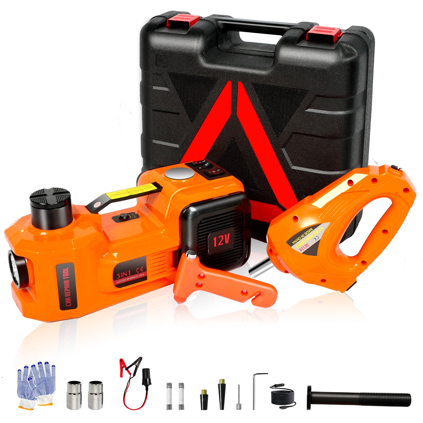 Electric Vehicle Jack Kit 11023 Lb Hydraulic Jack Lifter With Electric Impact Wrench
