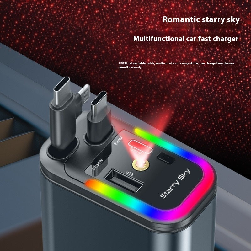 120W Ultra Fast Mobile Phone Flexible Wire Car Usb Cigarette Lighter
