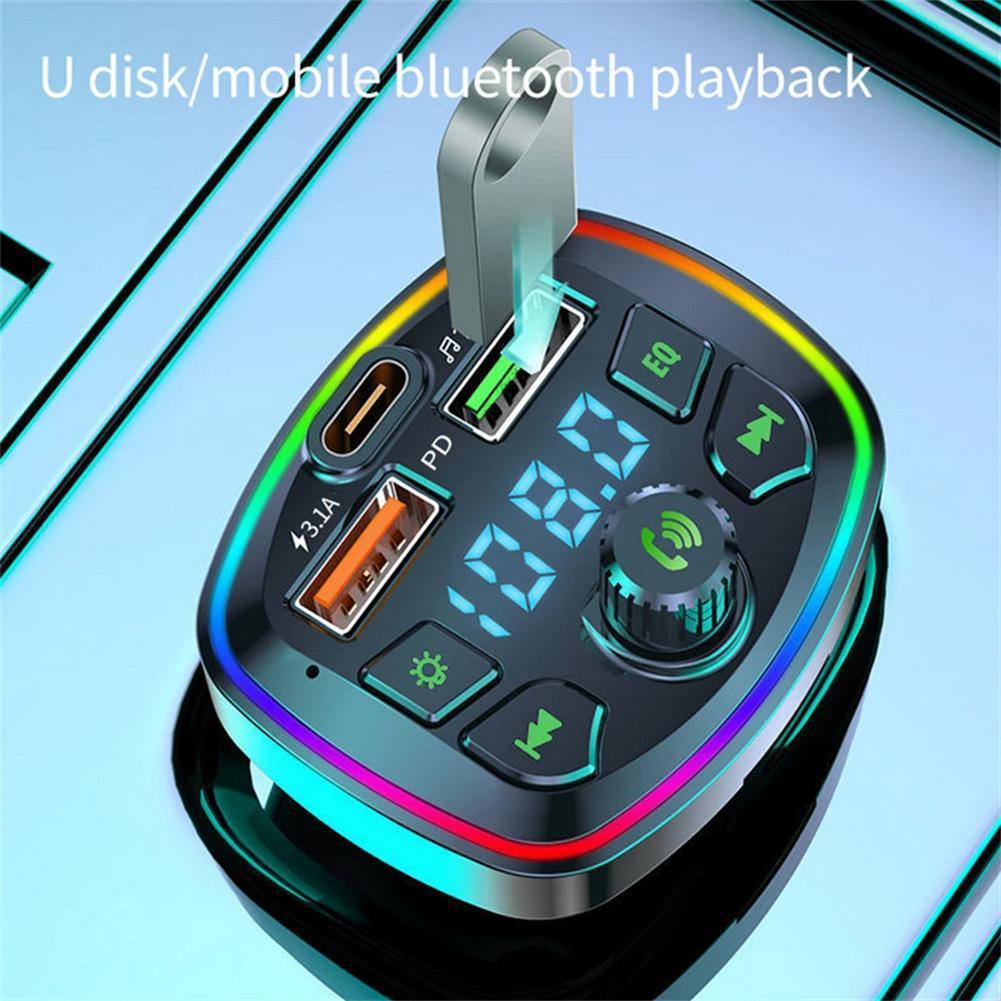 Car FM Frequency Digital Display Charger Player, Car Cigarette Lighter Fast Charger