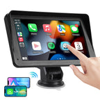 Portable Car Stereo Wireless CarPlay & Android Auto, Car Radio 7inches Touchscreen, Bluetooth5.0, Mirror Link, Maps Navigation, Voice Control, AUX Cable Vehicles