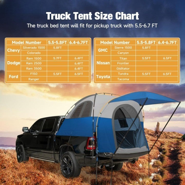 Truck Bed Tent With Awning, Fits 5.5-5.8FT Truck